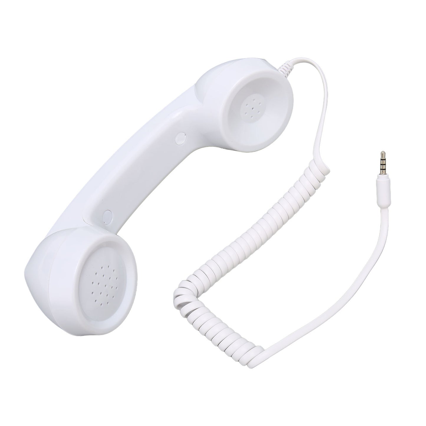 Retro Phone Handset Multifunction Radiation Proof Handheld Cell Phone Receiver for Mobile Phones Computers White