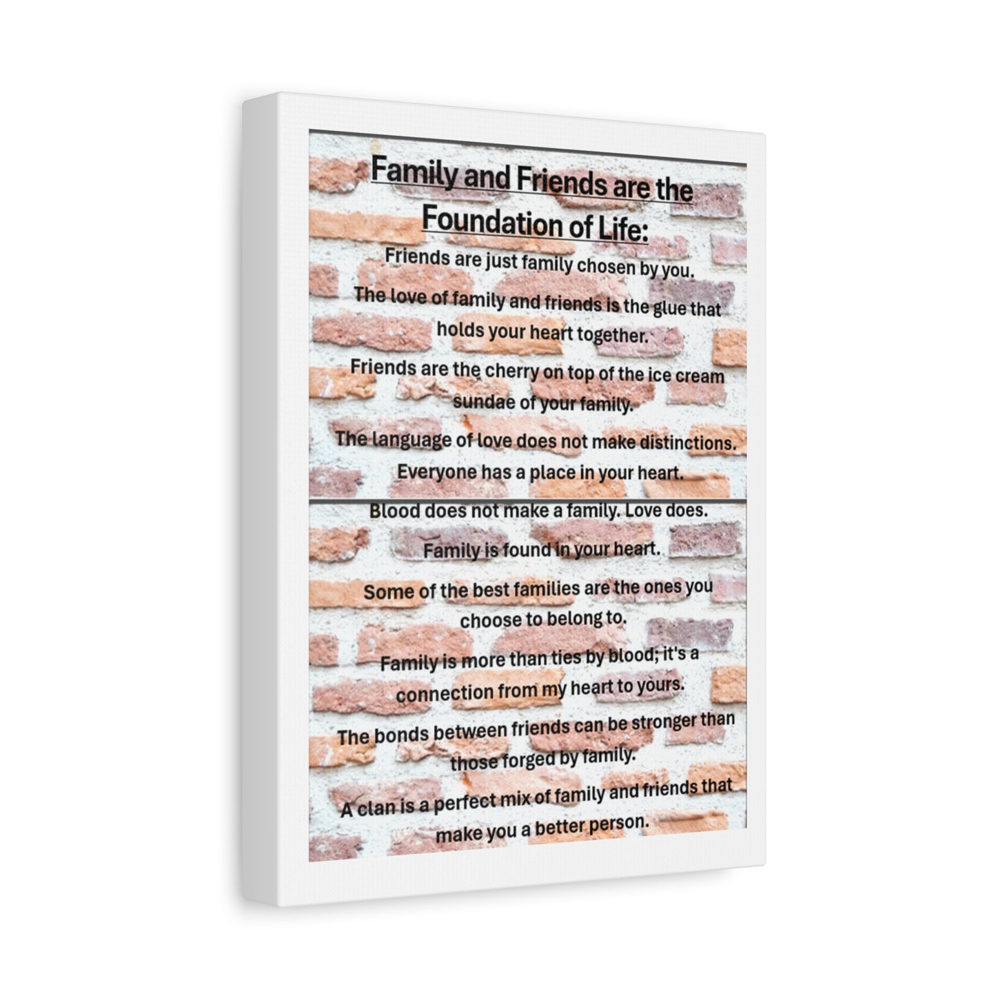 Inspirational Canvas Wall Art, Family and Friends Quote, Home Decor, Meaningful