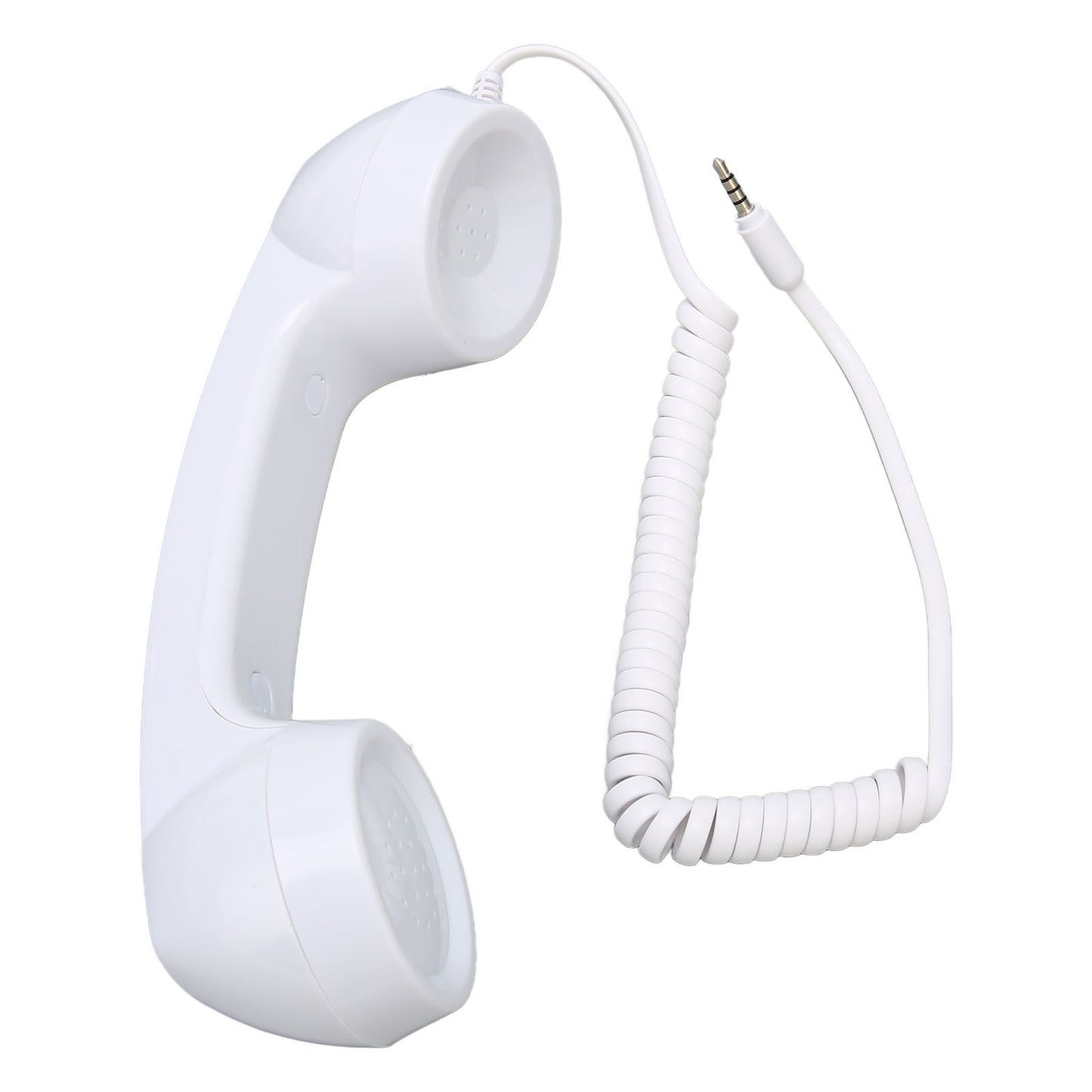 Retro Phone Handset Multifunction Radiation Proof Handheld Cell Phone Receiver for Mobile Phones Computers White