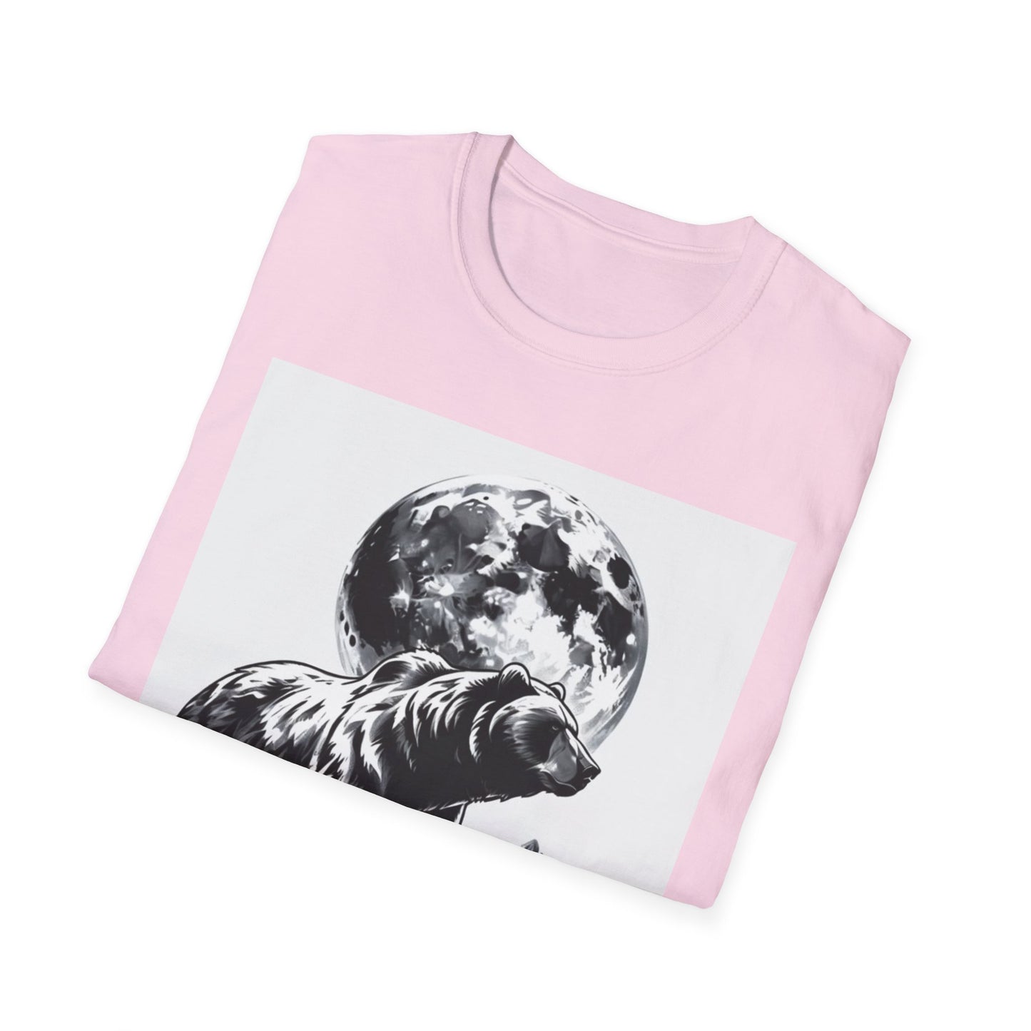 Moonlit Bear Unisex T-Shirt | Nature Lover Gift, Wildlife Tee, Outdoor Adventure Shirt, Graphic Apparel, Eco-Friendly Fashion