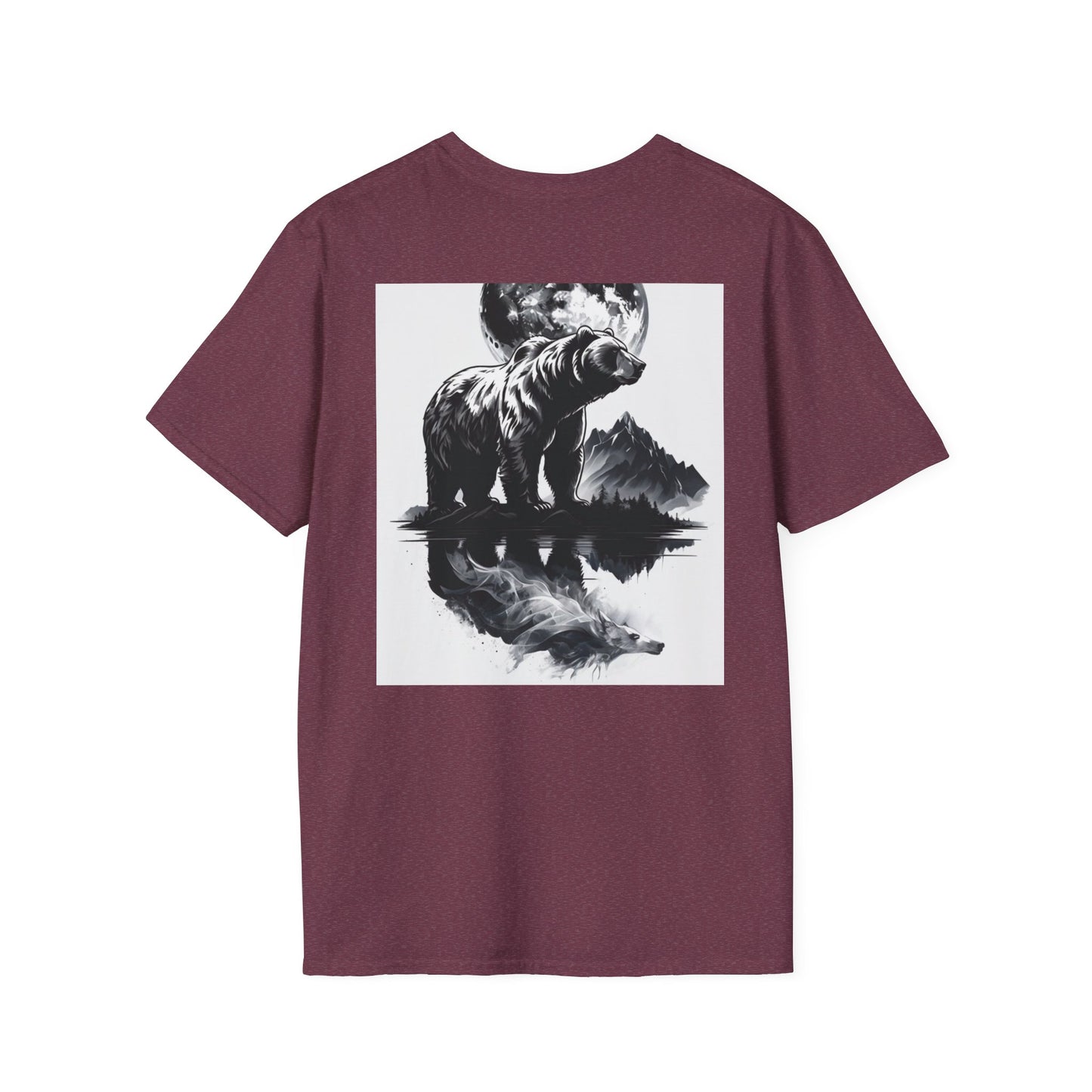 Moonlit Bear Unisex T-Shirt | Nature Lover Gift, Wildlife Tee, Outdoor Adventure Shirt, Graphic Apparel, Eco-Friendly Fashion