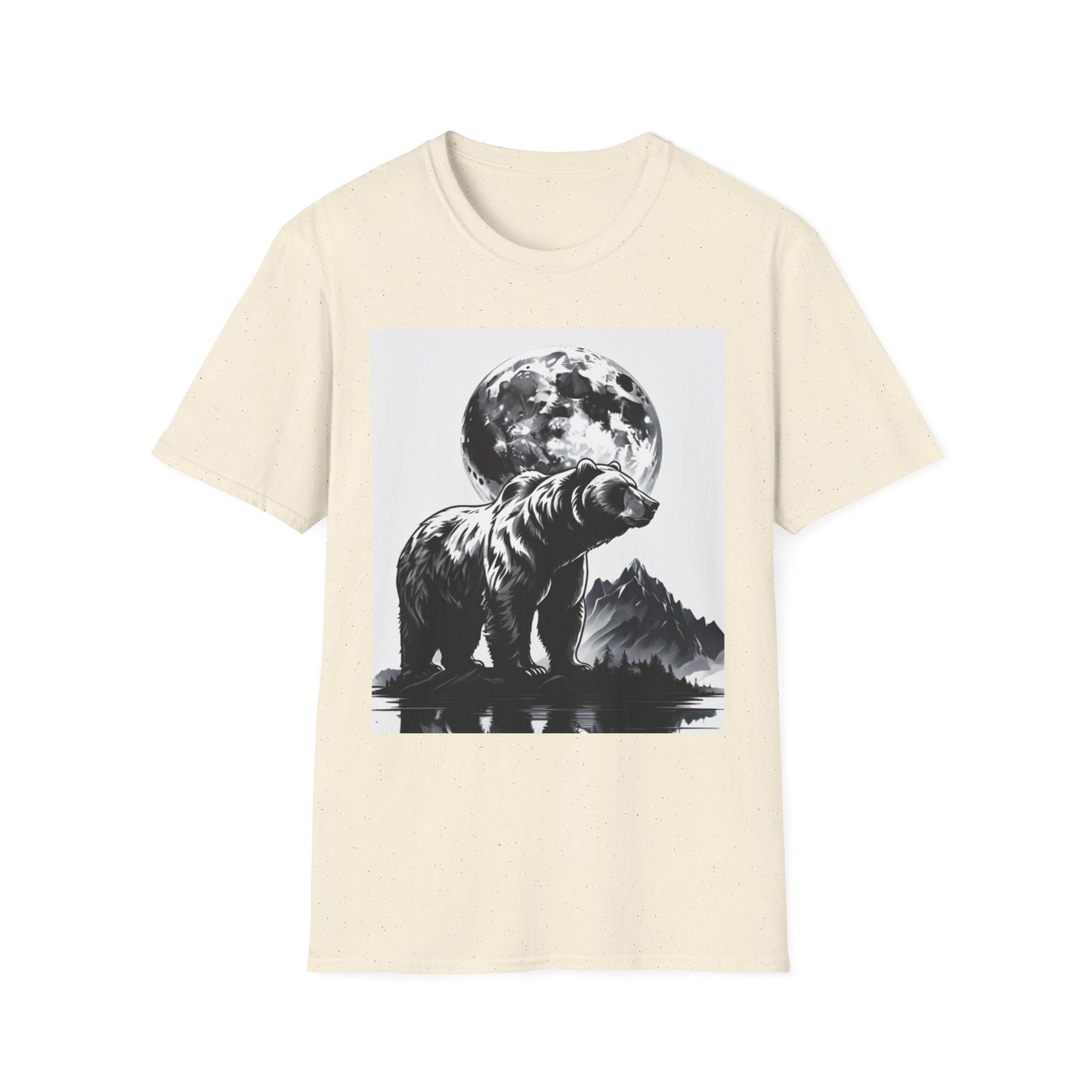 Moonlit Bear Unisex T-Shirt | Nature Lover Gift, Wildlife Tee, Outdoor Adventure Shirt, Graphic Apparel, Eco-Friendly Fashion