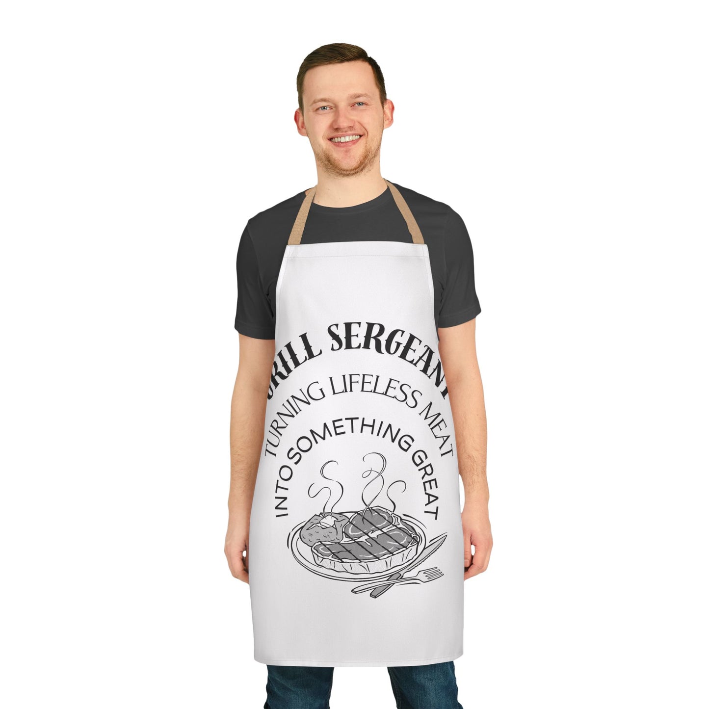Grill Sergeant Apron - Fun Cooking Gift for BBQ Lovers, Chef Outfit, Summer Cookouts, Father's Day, Hobbyist Kitchen Gear