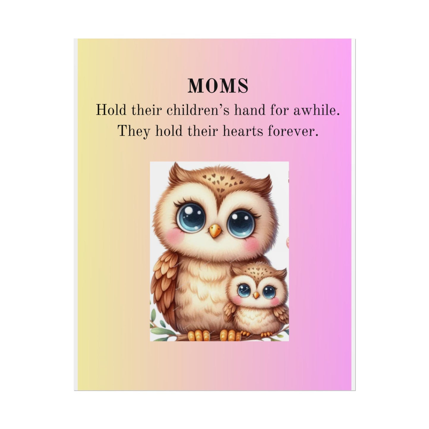 Inspirational Owl Mom Poster - Cute Family Art Print