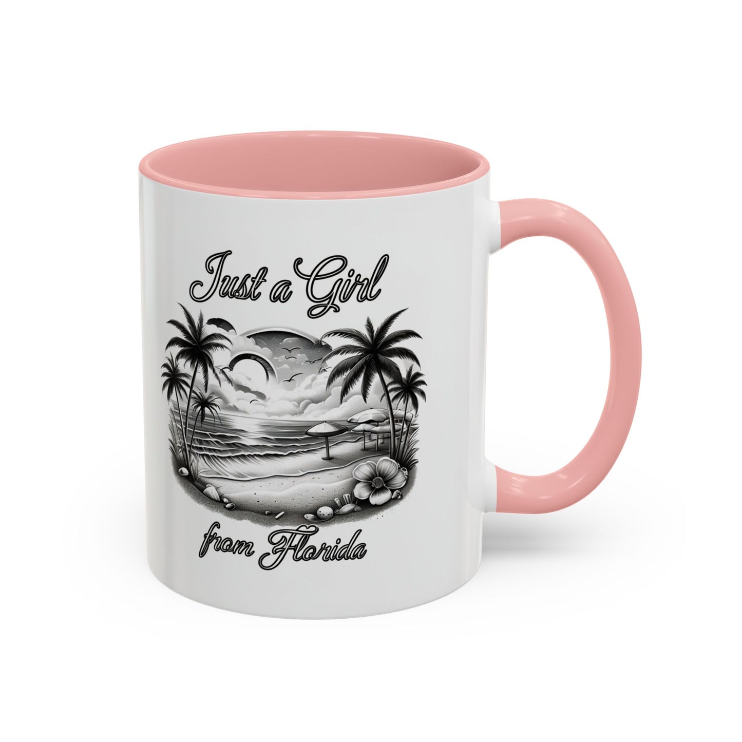Florida Vibes Coffee Mug, Just a Girl from Florida Gift, Tropical Beach Mug, Souvenir Coffee Cup, Summery Drinkware
