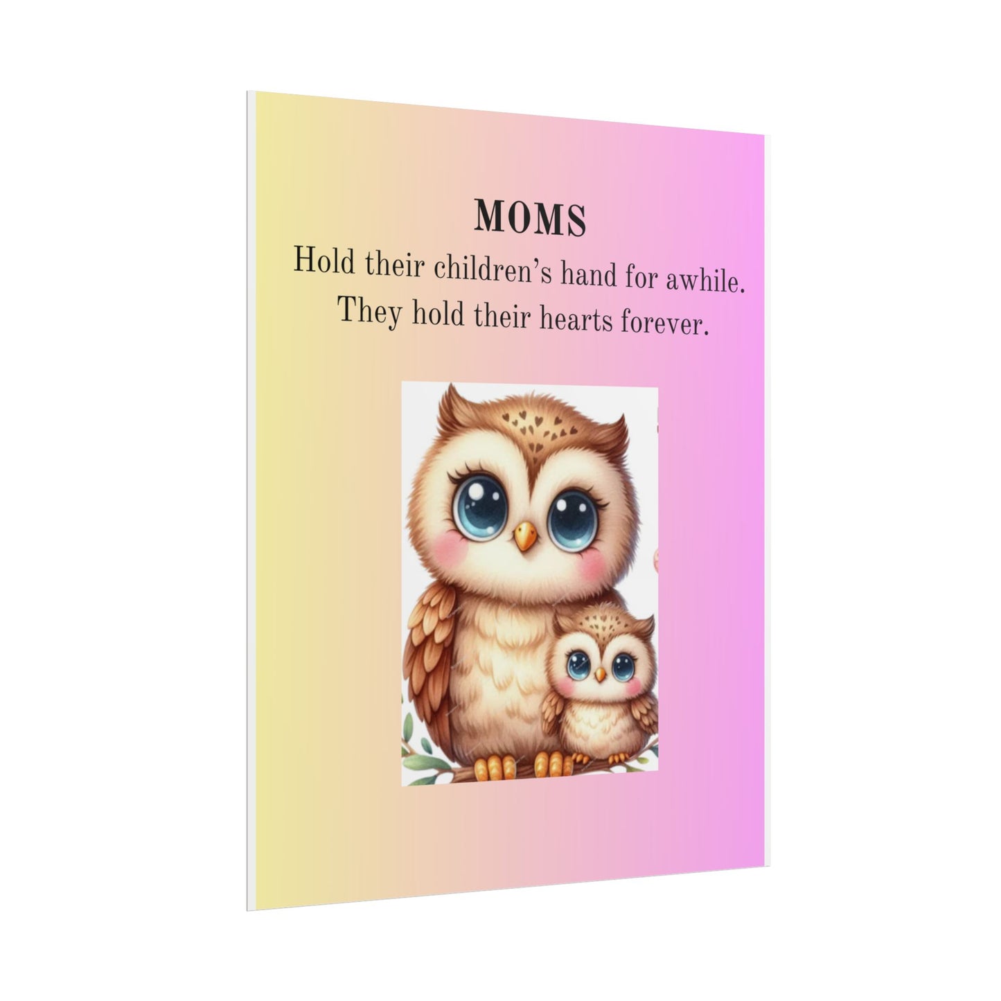 Inspirational Owl Mom Poster - Cute Family Art Print