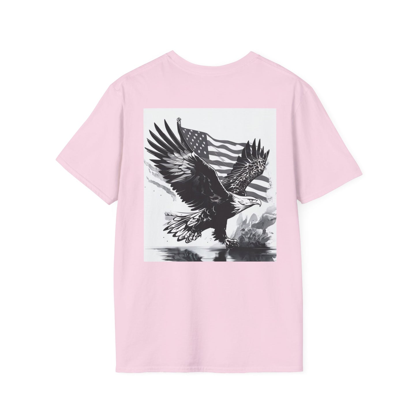 Patriotic Eagle Unisex Softstyle T-Shirt, American Eagle Tee, Fourth of July Shirt, Nature Lover Gift, Casual Vintage Style