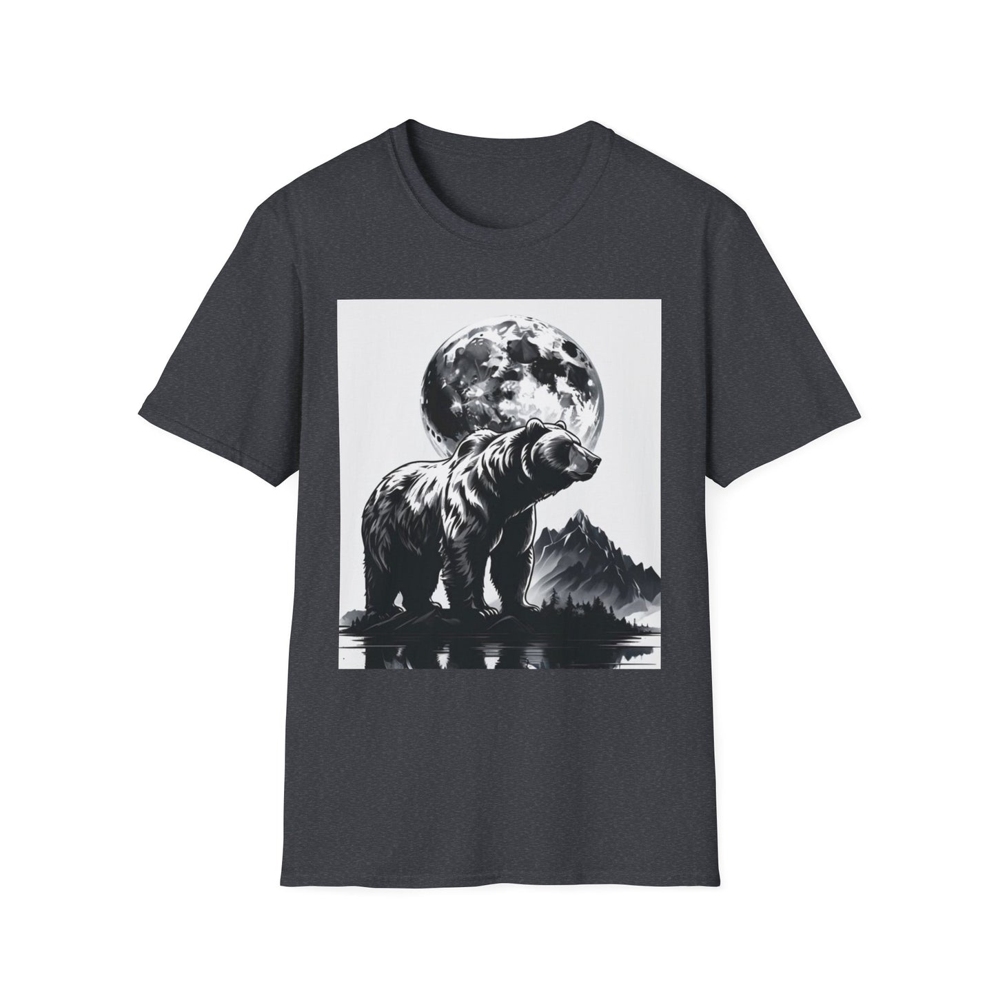Moonlit Bear Unisex T-Shirt | Nature Lover Gift, Wildlife Tee, Outdoor Adventure Shirt, Graphic Apparel, Eco-Friendly Fashion