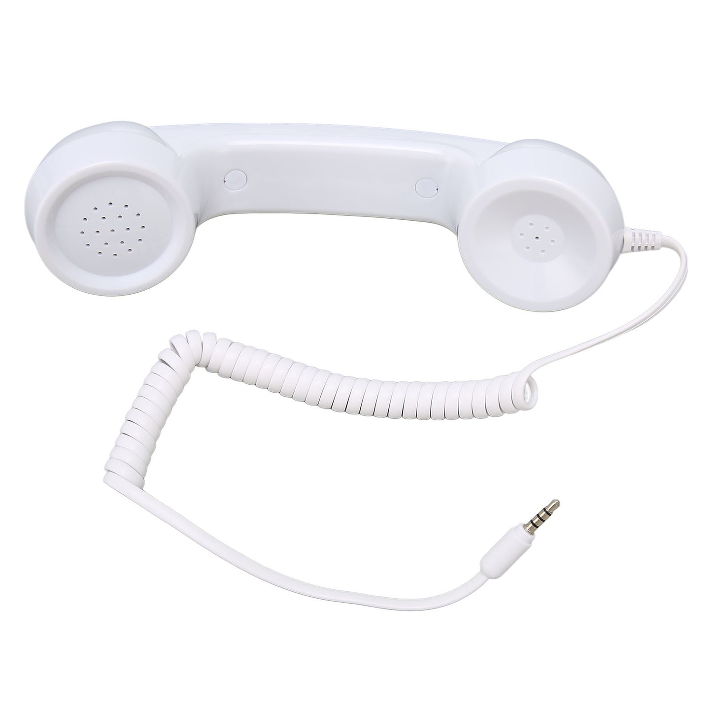 Retro Phone Handset Multifunction Radiation Proof Handheld Cell Phone Receiver for Mobile Phones Computers White