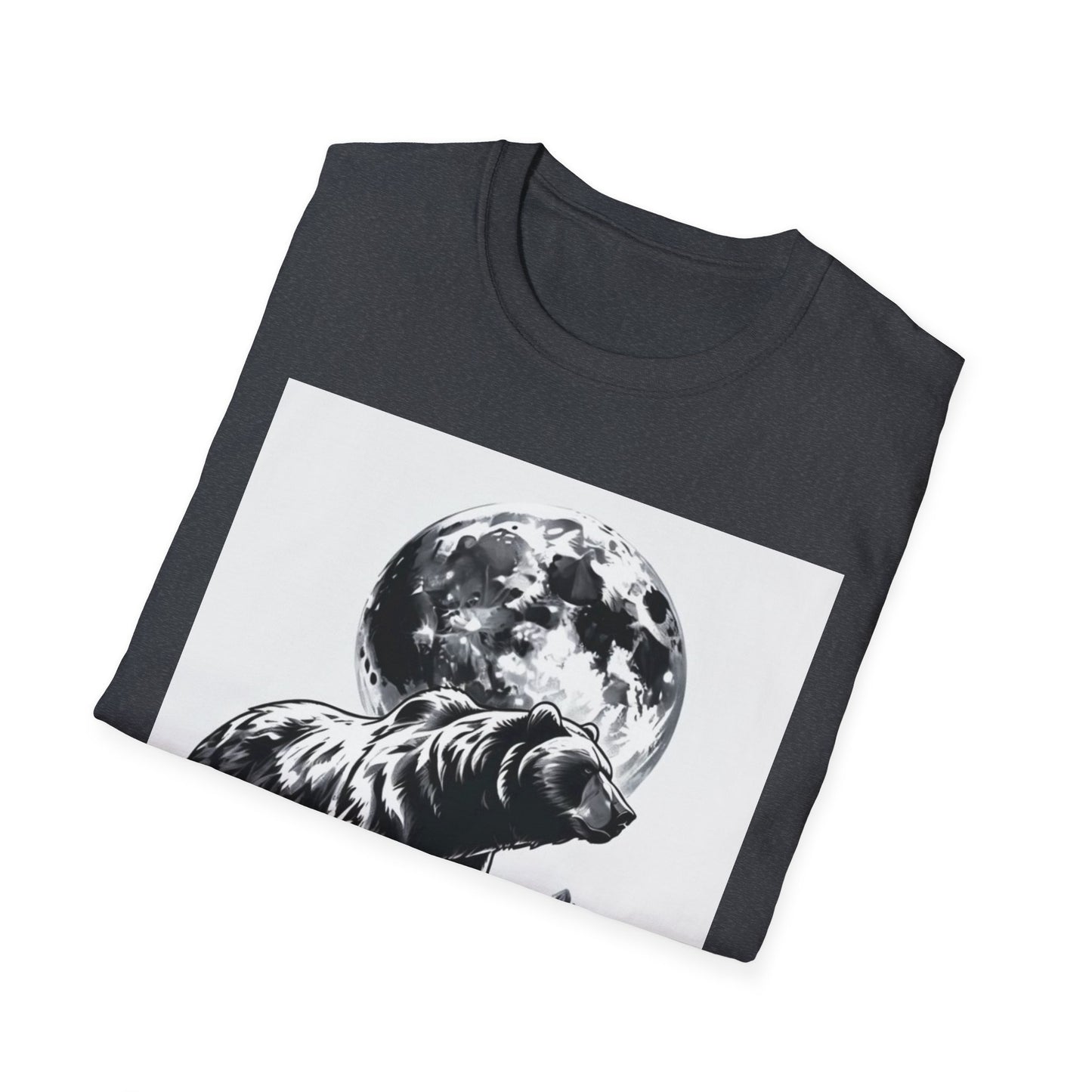 Moonlit Bear Unisex T-Shirt | Nature Lover Gift, Wildlife Tee, Outdoor Adventure Shirt, Graphic Apparel, Eco-Friendly Fashion