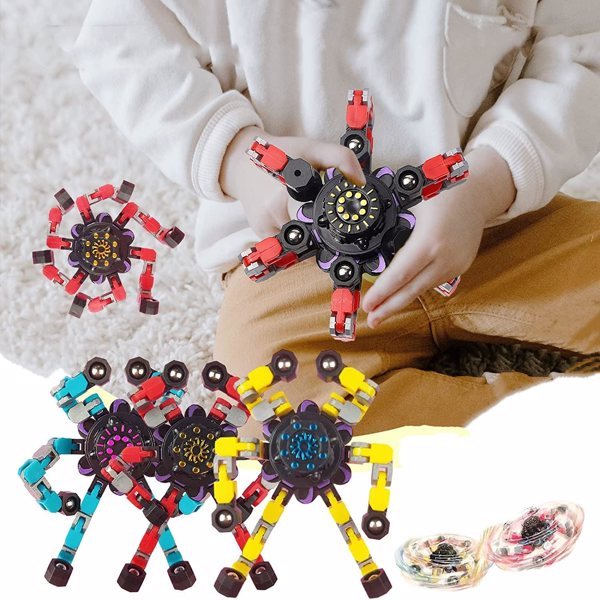 Creative Fidget Spinner Bicycle Chain Decompression Rotation Deformation Gyro-8pcs All Patterns Random- Prohibition Of Selling On The Temu Platform