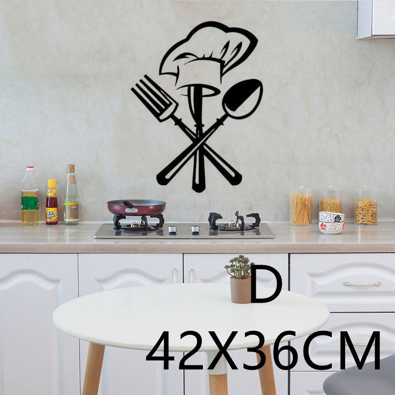 English Proverbs Wall Stickers Kitchen Knife And Fork Creative Stickers