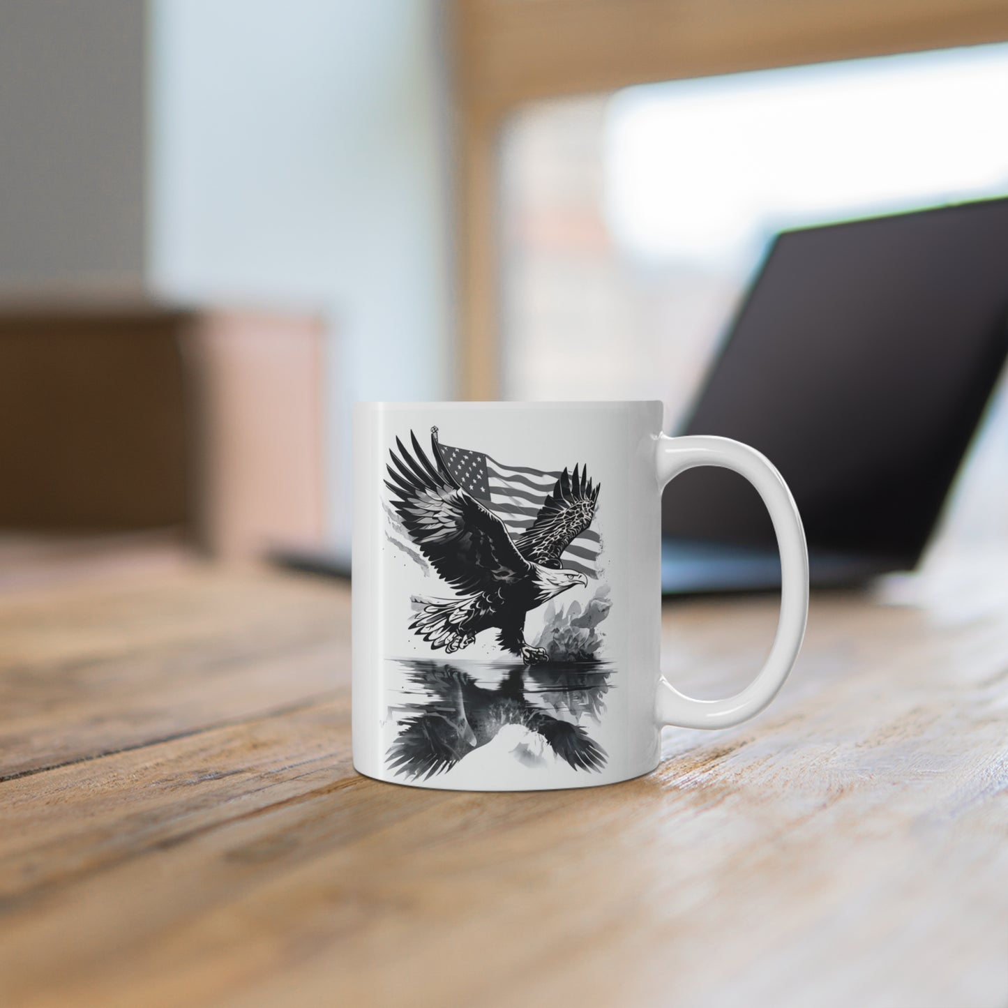 Patriotic Eagle Mug - Bold American Eagle Design, Perfect for Coffee Lovers, Gifts for Veterans, Fourth of July Decor, Freedom