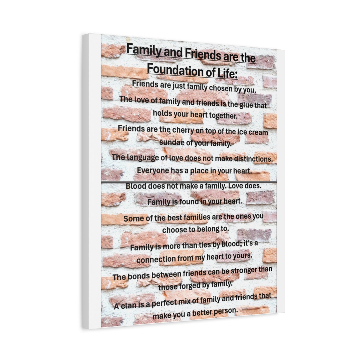 Inspirational Canvas Wall Art, Family and Friends Quote, Home Decor, Meaningful