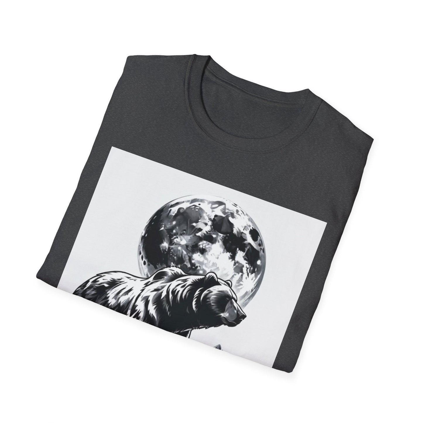 Moonlit Bear Unisex T-Shirt | Nature Lover Gift, Wildlife Tee, Outdoor Adventure Shirt, Graphic Apparel, Eco-Friendly Fashion