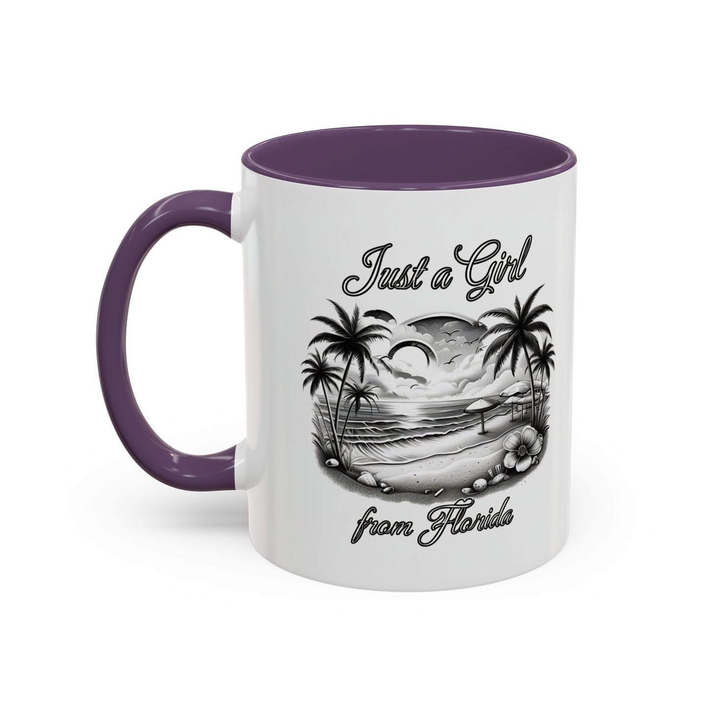 Florida Vibes Coffee Mug, Just a Girl from Florida Gift, Tropical Beach Mug, Souvenir Coffee Cup, Summery Drinkware
