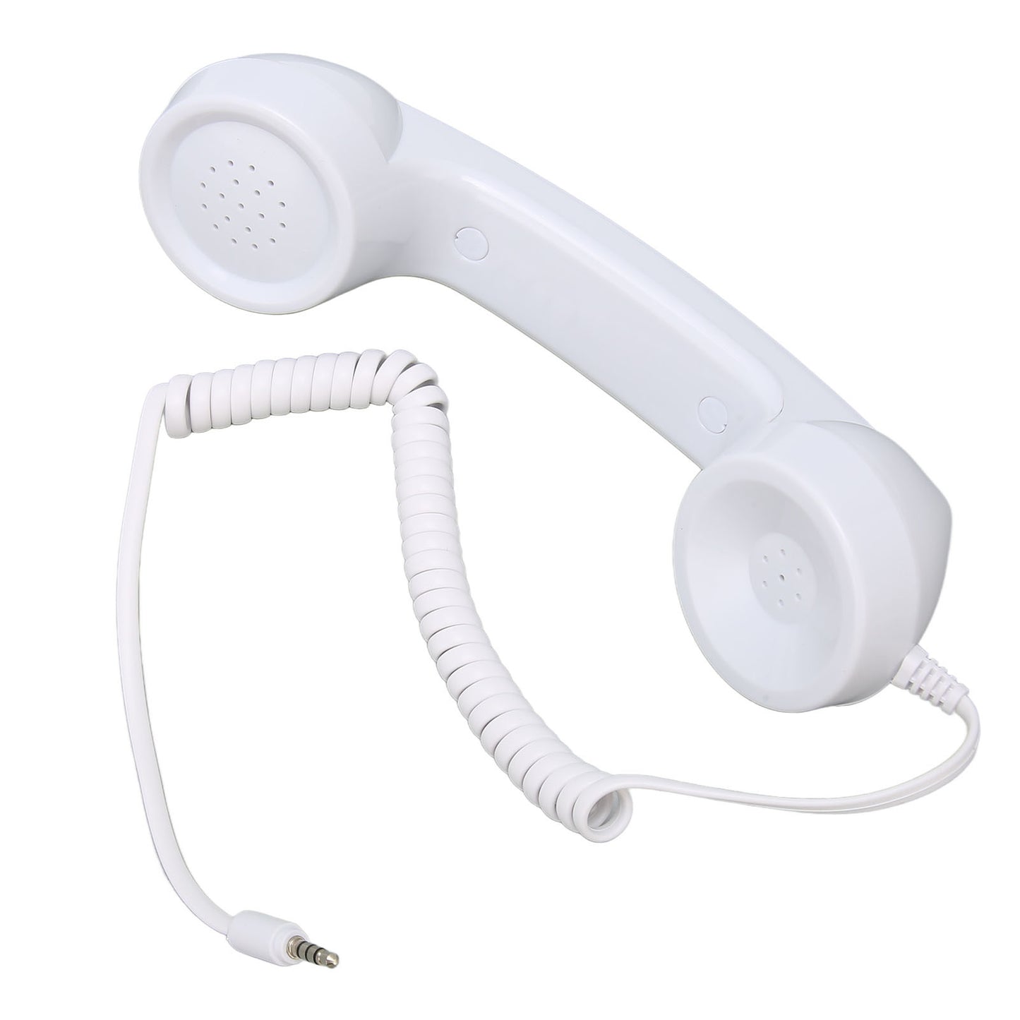Retro Phone Handset Multifunction Radiation Proof Handheld Cell Phone Receiver for Mobile Phones Computers White