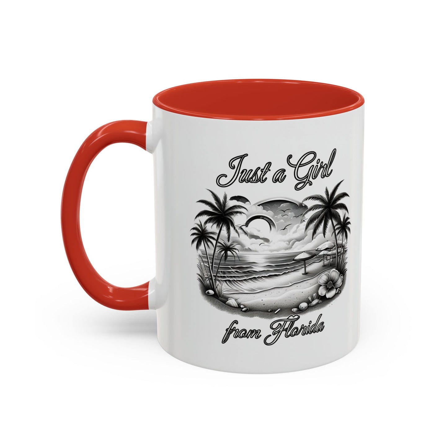 Florida Vibes Coffee Mug, Just a Girl from Florida Gift, Tropical Beach Mug, Souvenir Coffee Cup, Summery Drinkware