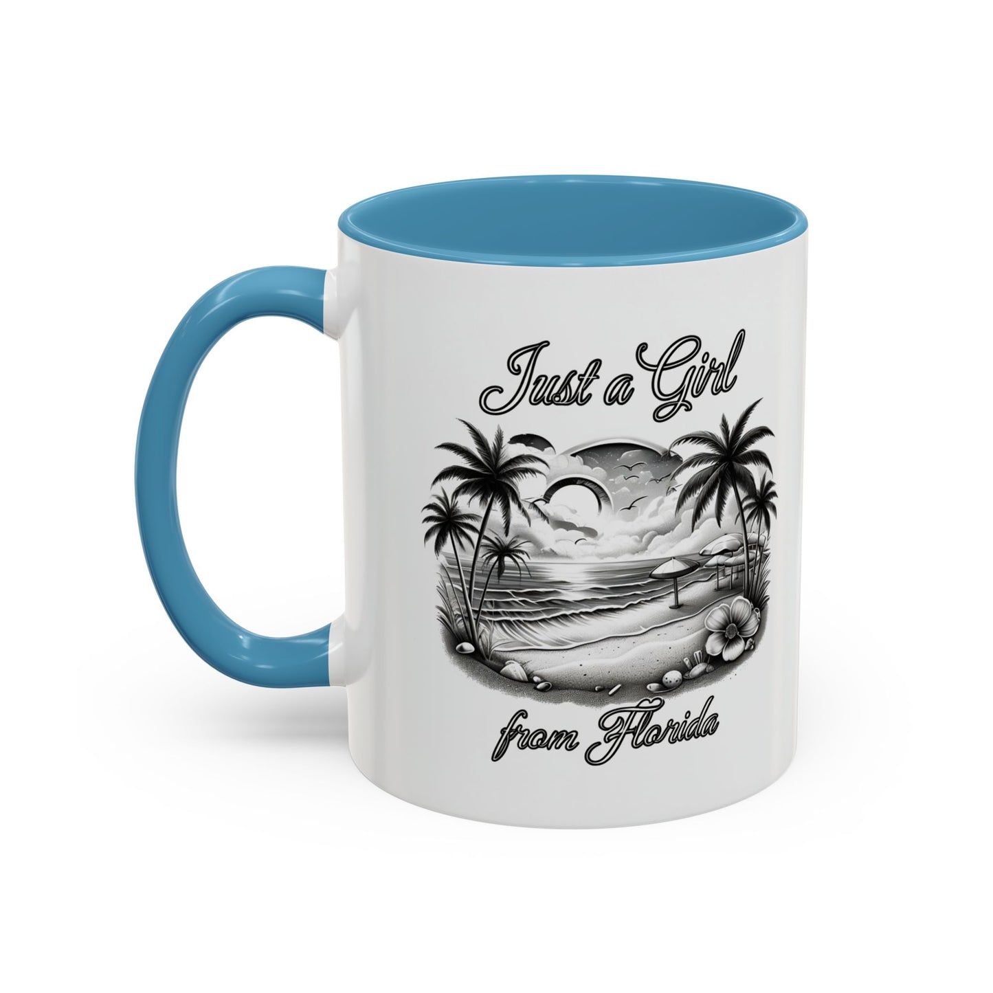 Florida Vibes Coffee Mug, Just a Girl from Florida Gift, Tropical Beach Mug, Souvenir Coffee Cup, Summery Drinkware