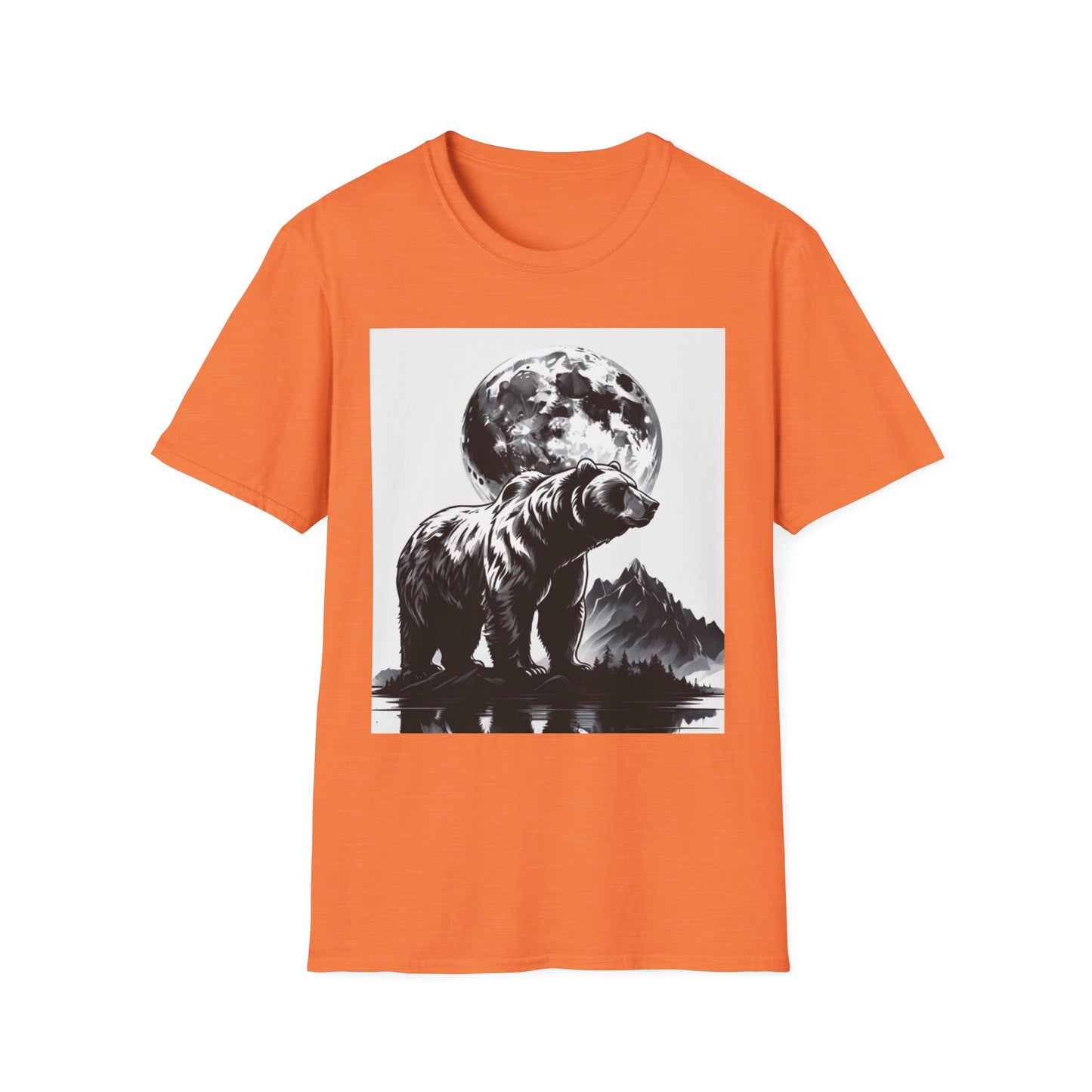 Moonlit Bear Unisex T-Shirt | Nature Lover Gift, Wildlife Tee, Outdoor Adventure Shirt, Graphic Apparel, Eco-Friendly Fashion