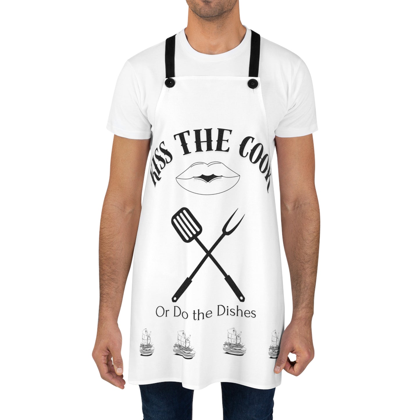 Kiss the Cook Apron - Fun Cooking Gift, Kitchen Accessory, Chef Wear, BBQ Apron, Hostess Gift for Holidays