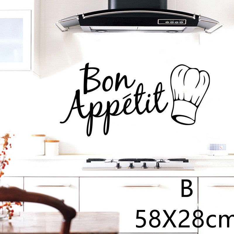 English Proverbs Wall Stickers Kitchen Knife And Fork Creative Stickers