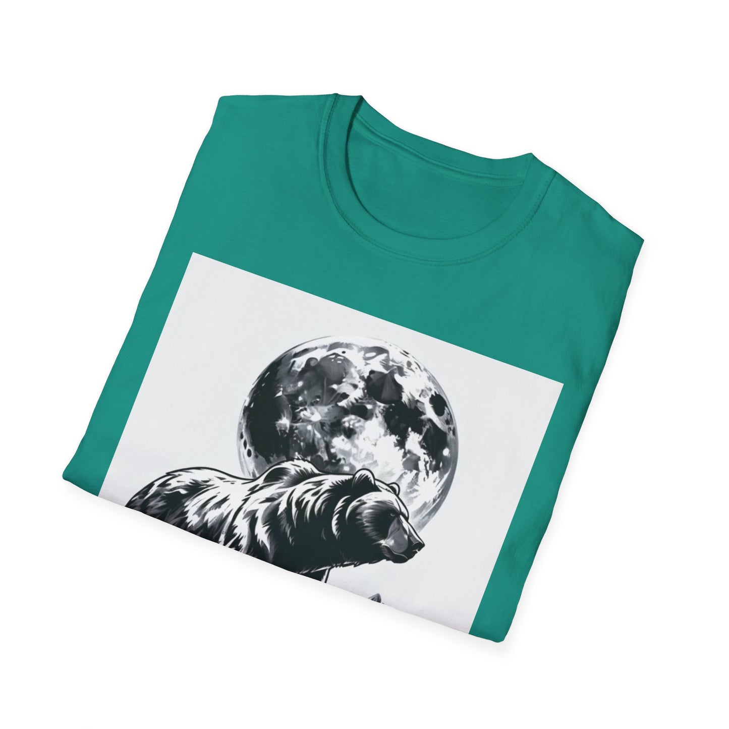 Moonlit Bear Unisex T-Shirt | Nature Lover Gift, Wildlife Tee, Outdoor Adventure Shirt, Graphic Apparel, Eco-Friendly Fashion