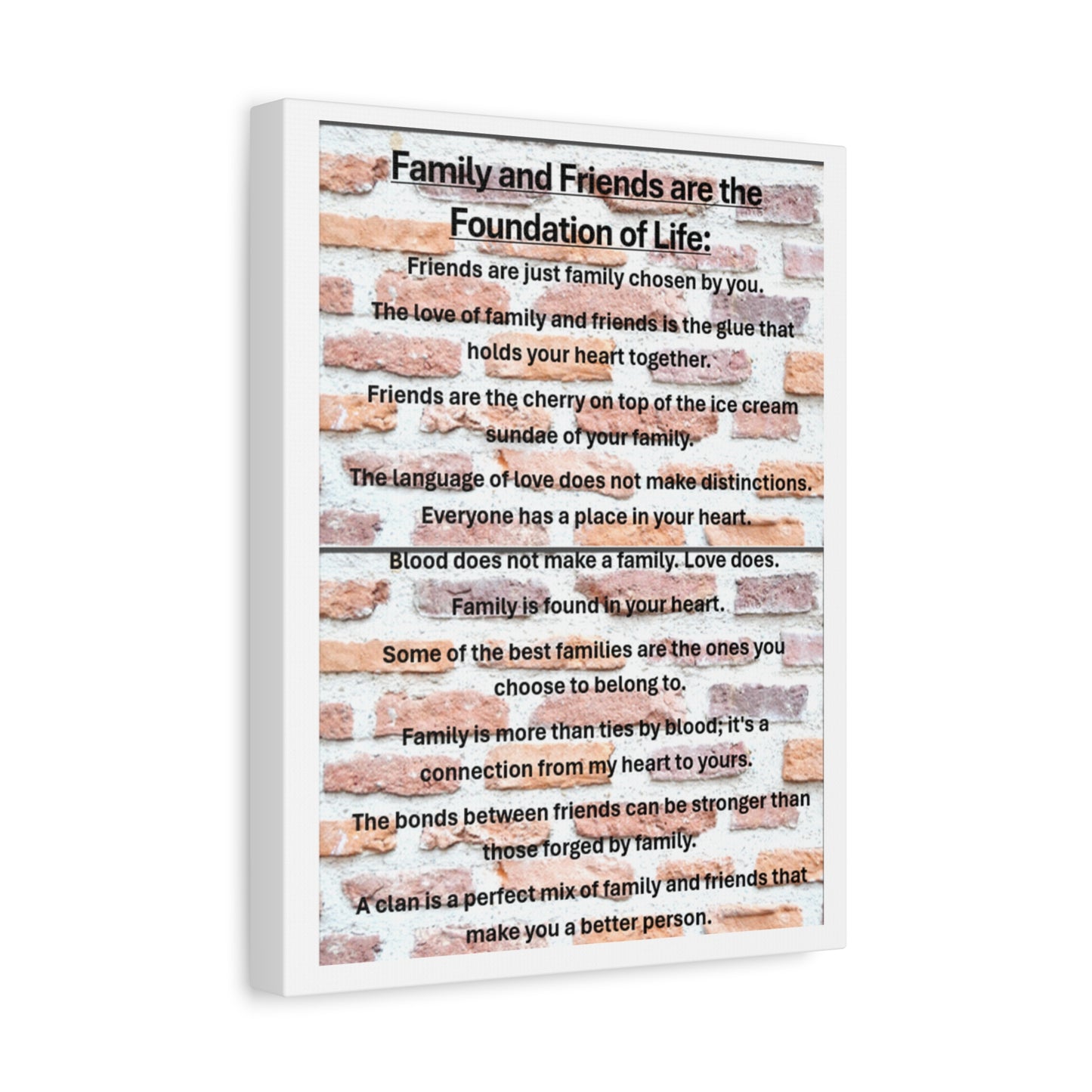 Inspirational Canvas Wall Art, Family and Friends Quote, Home Decor, Meaningful