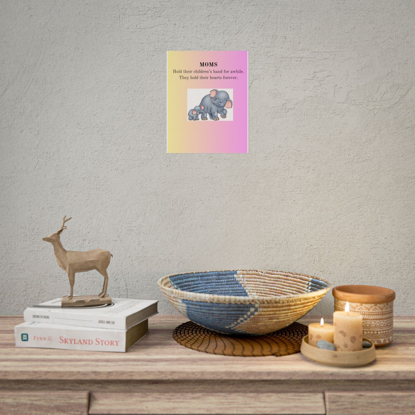 Heartfelt Elephant Mom Poster - Beautiful Keepsake for Mother's Day