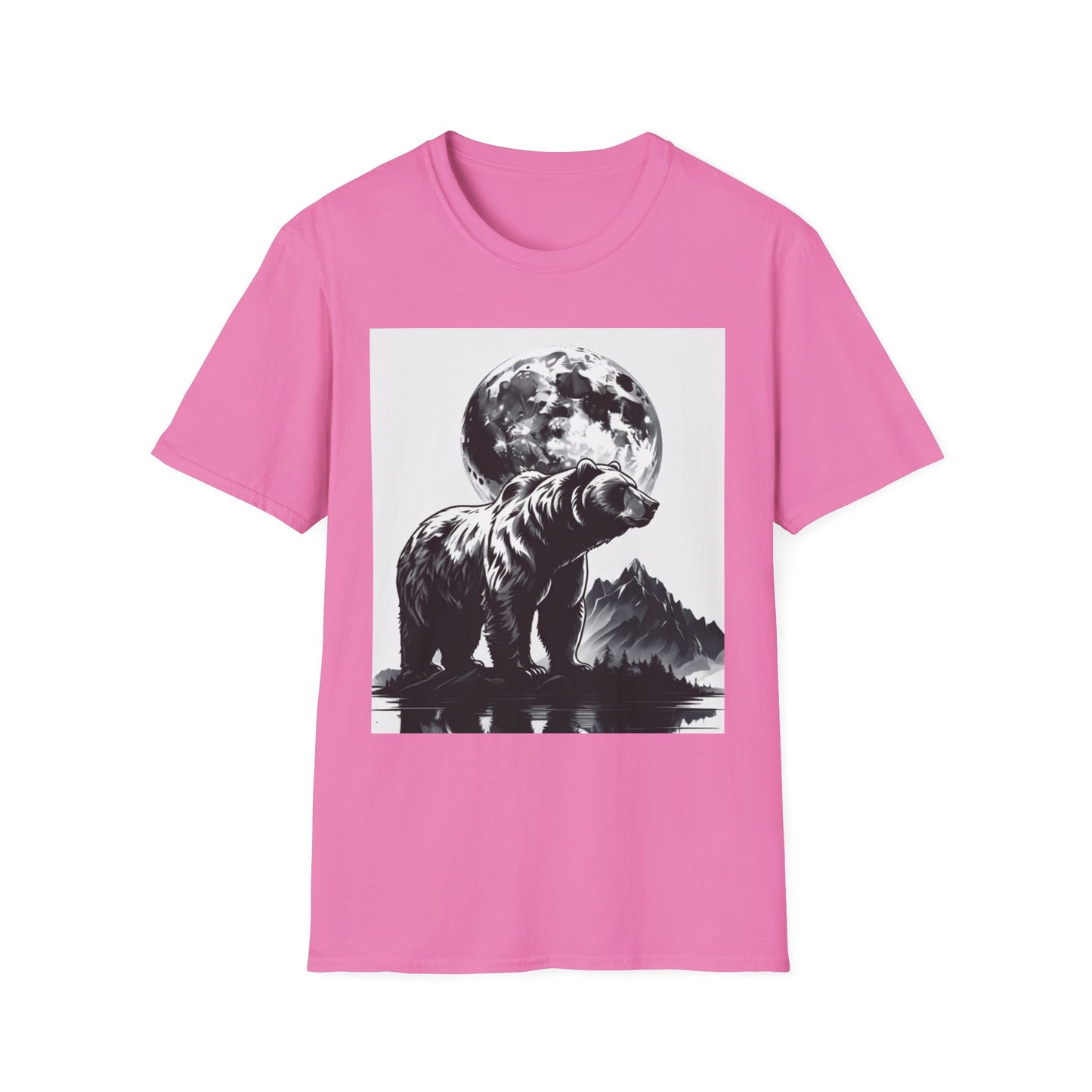 Moonlit Bear Unisex T-Shirt | Nature Lover Gift, Wildlife Tee, Outdoor Adventure Shirt, Graphic Apparel, Eco-Friendly Fashion