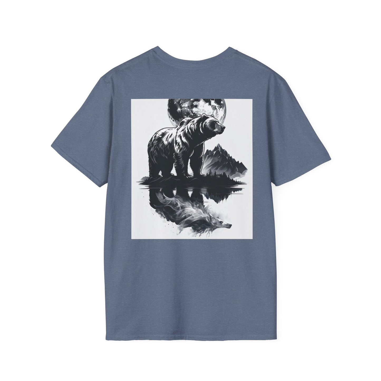 Moonlit Bear Unisex T-Shirt | Nature Lover Gift, Wildlife Tee, Outdoor Adventure Shirt, Graphic Apparel, Eco-Friendly Fashion
