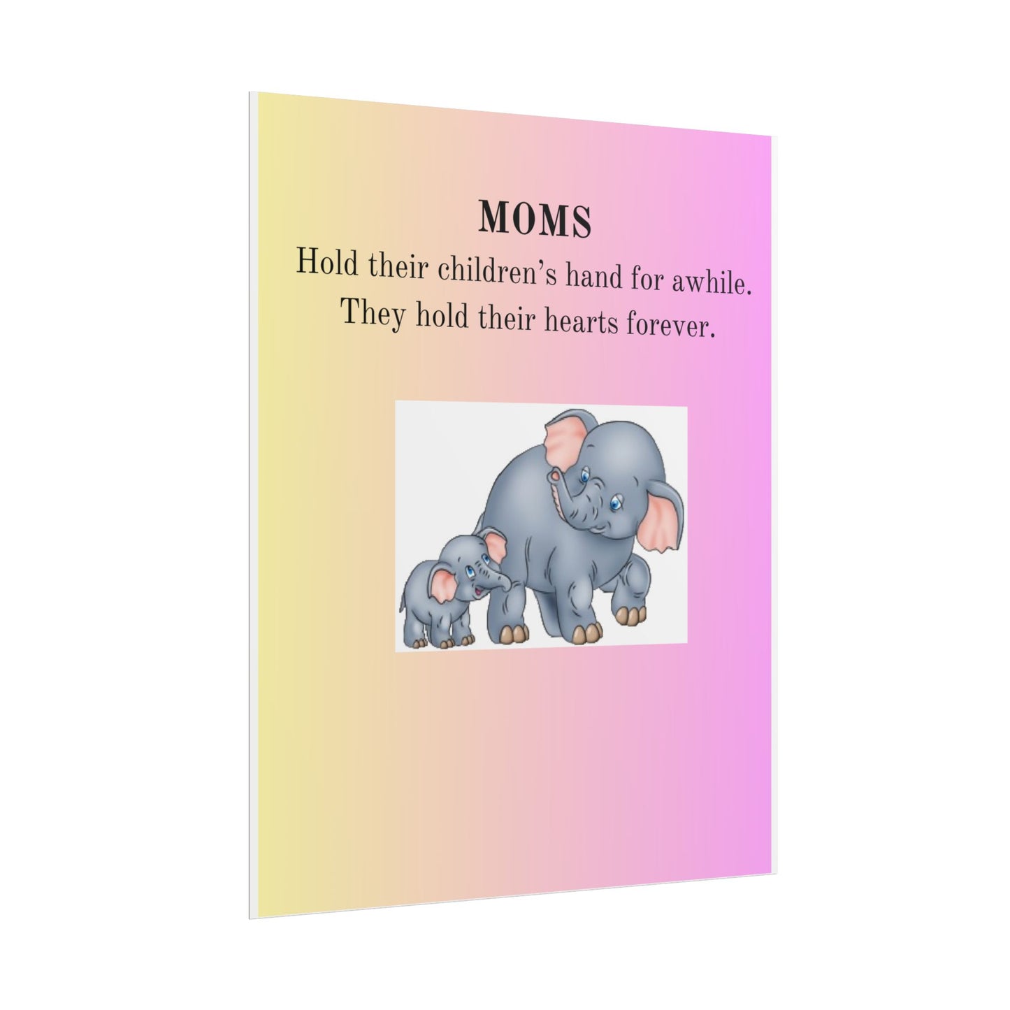 Heartfelt Elephant Mom Poster - Beautiful Keepsake for Mother's Day