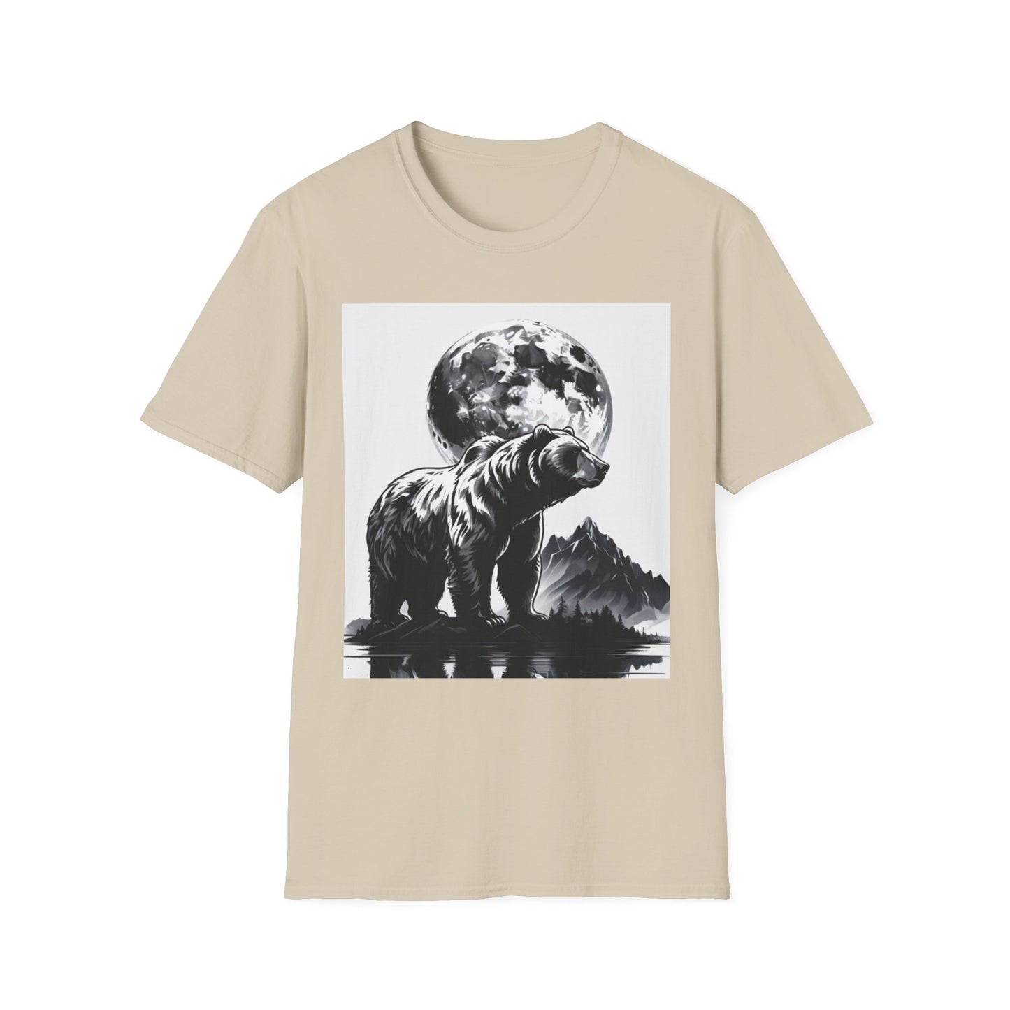 Moonlit Bear Unisex T-Shirt | Nature Lover Gift, Wildlife Tee, Outdoor Adventure Shirt, Graphic Apparel, Eco-Friendly Fashion