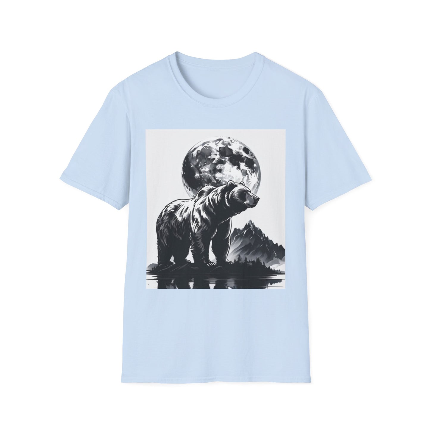 Moonlit Bear Unisex T-Shirt | Nature Lover Gift, Wildlife Tee, Outdoor Adventure Shirt, Graphic Apparel, Eco-Friendly Fashion
