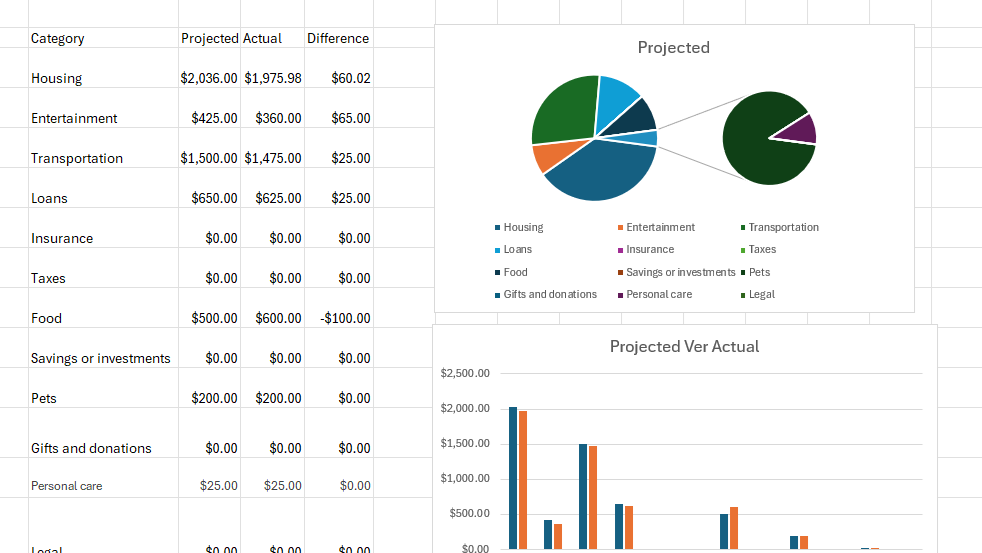 Digital Documents for Use at Home Personal Budget and Debt Snowball Calculator