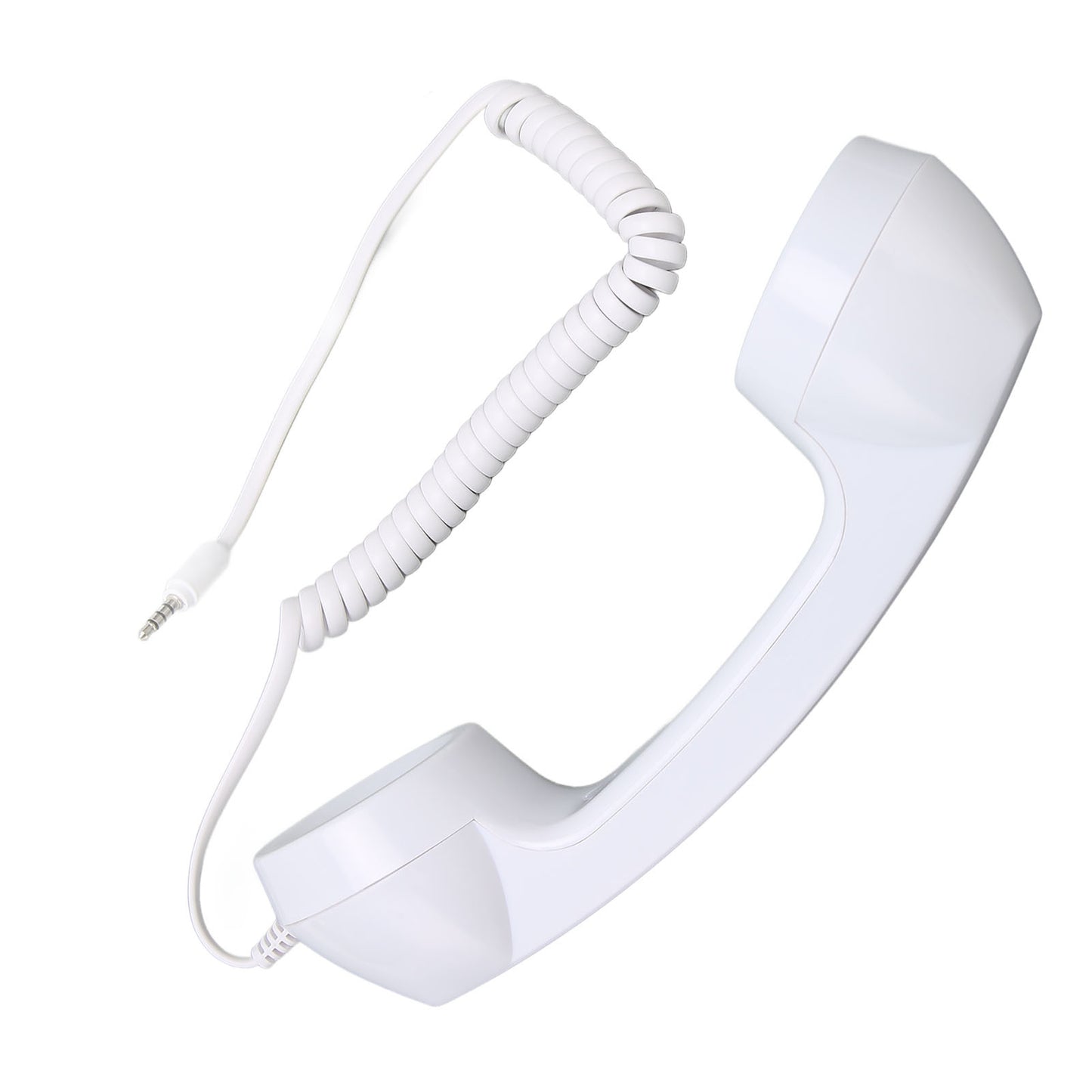Retro Phone Handset Multifunction Radiation Proof Handheld Cell Phone Receiver for Mobile Phones Computers White