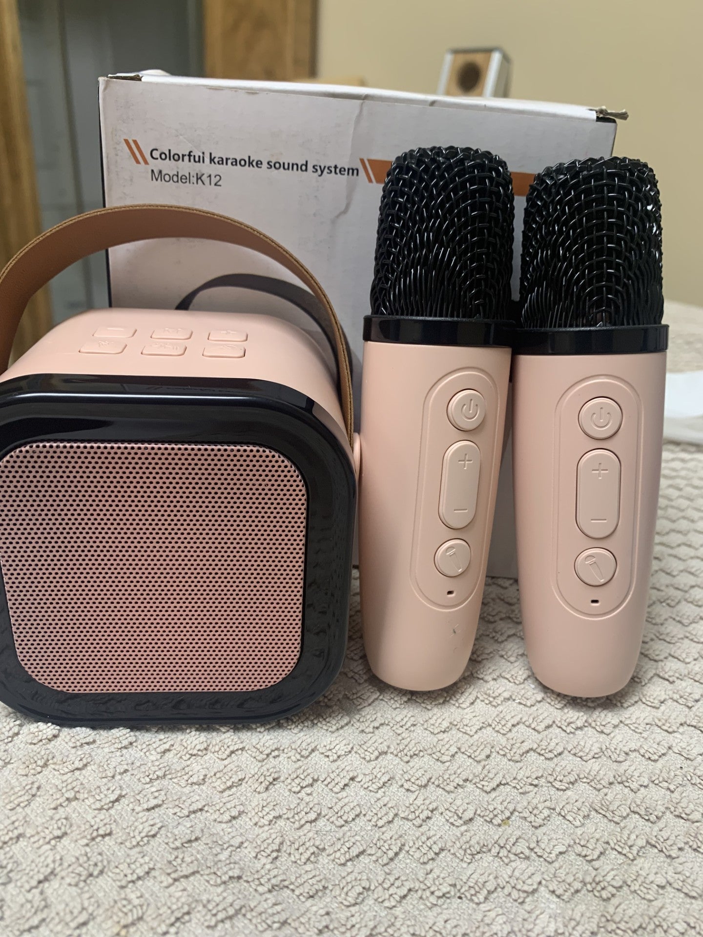Mini Karaoke System 2 mics included, Blue tooth