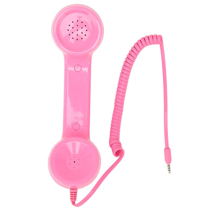 Retro Phone Handset Multifunction Radiation Proof Handheld Cell Phone Receiver for Mobile Phones Computers White