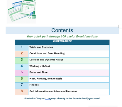 Top 100 Excel Formula Reference Workbook – Learn Every Formula with Step‑by‑Step Examples - Ebook available