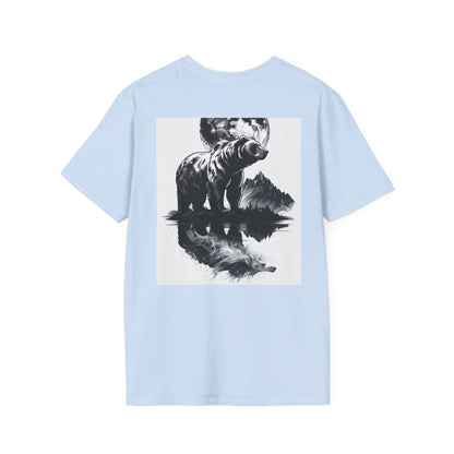 Moonlit Bear Unisex T-Shirt | Nature Lover Gift, Wildlife Tee, Outdoor Adventure Shirt, Graphic Apparel, Eco-Friendly Fashion
