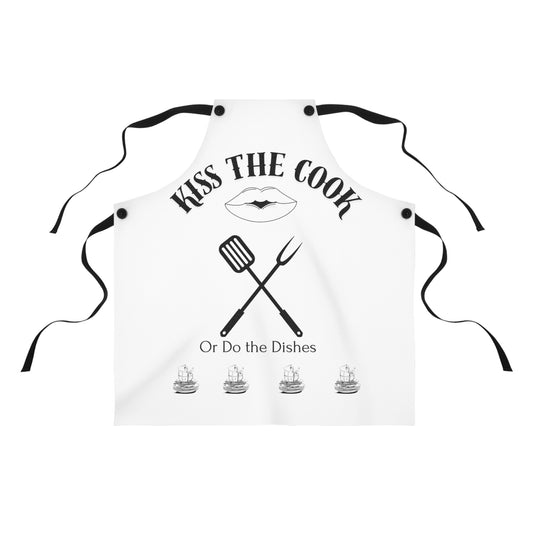 Kiss the Cook Apron - Fun Cooking Gift, Kitchen Accessory, Chef Wear, BBQ Apron, Hostess Gift for Holidays