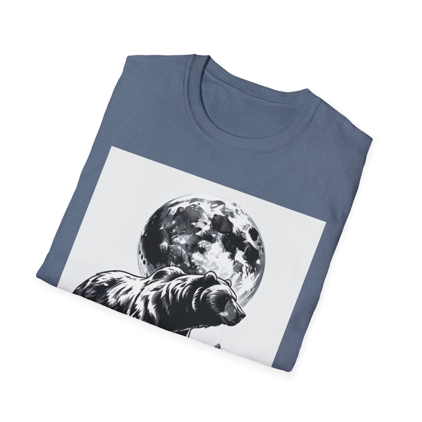 Moonlit Bear Unisex T-Shirt | Nature Lover Gift, Wildlife Tee, Outdoor Adventure Shirt, Graphic Apparel, Eco-Friendly Fashion