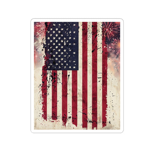 Patriotic Kiss-Cut Stickers | Vintage American Flag Art, USA Stickers, Independence Day Decor, Memorial Day, Laptop Decals