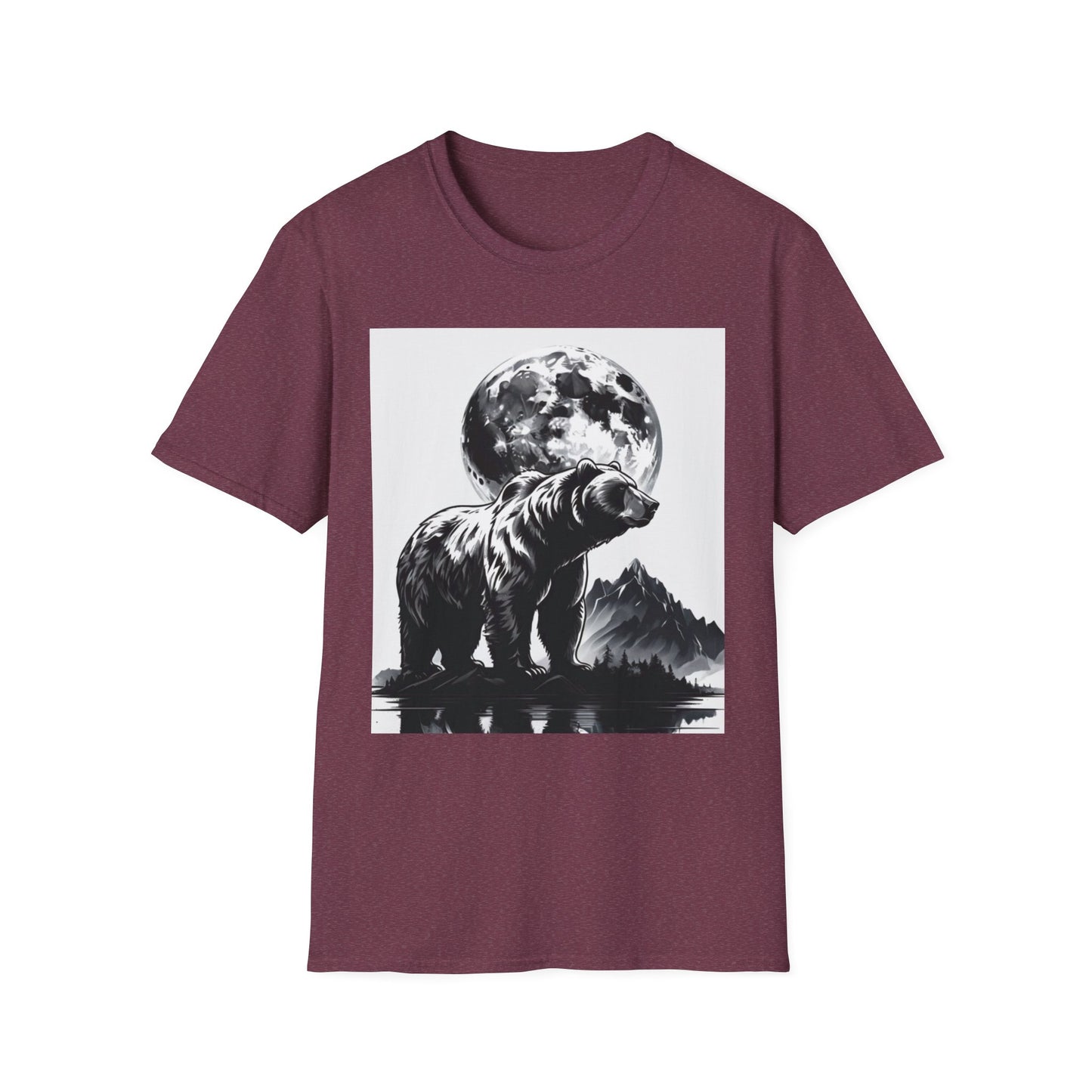 Moonlit Bear Unisex T-Shirt | Nature Lover Gift, Wildlife Tee, Outdoor Adventure Shirt, Graphic Apparel, Eco-Friendly Fashion