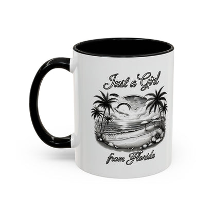 Florida Vibes Coffee Mug, Just a Girl from Florida Gift, Tropical Beach Mug, Souvenir Coffee Cup, Summery Drinkware