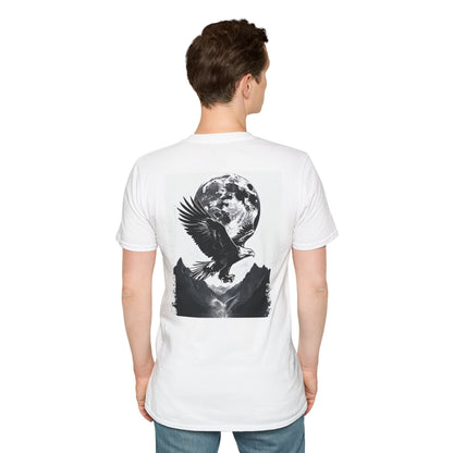Moonlit Eagle Unisex Softstyle T-Shirt | Bohemian Graphic Tee for Nature Lovers | Perfect for Casual Wear, Outdoor Adventures, Gift Ideas