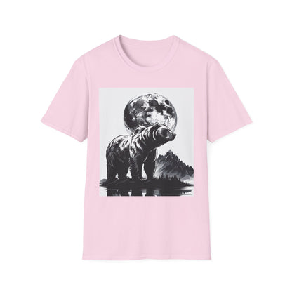 Moonlit Bear Unisex T-Shirt | Nature Lover Gift, Wildlife Tee, Outdoor Adventure Shirt, Graphic Apparel, Eco-Friendly Fashion