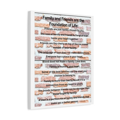 Inspirational Canvas Wall Art, Family and Friends Quote, Home Decor, Meaningful