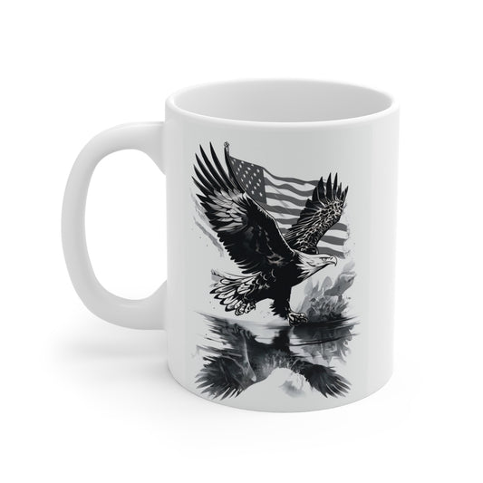 Patriotic Eagle Mug - Bold American Eagle Design, Perfect for Coffee Lovers, Gifts for Veterans, Fourth of July Decor, Freedom