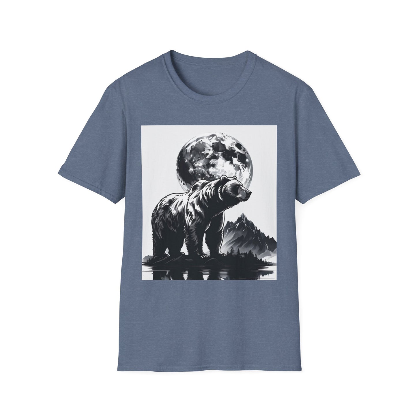 Moonlit Bear Unisex T-Shirt | Nature Lover Gift, Wildlife Tee, Outdoor Adventure Shirt, Graphic Apparel, Eco-Friendly Fashion